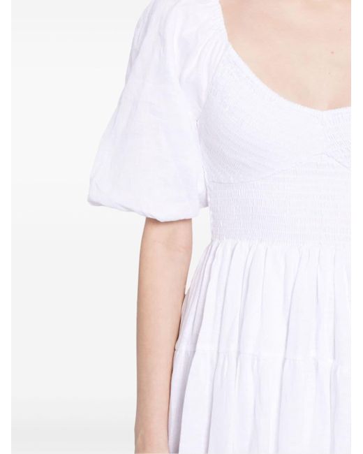 Faithfull The Brand White Rosarico Linen Midi Dress