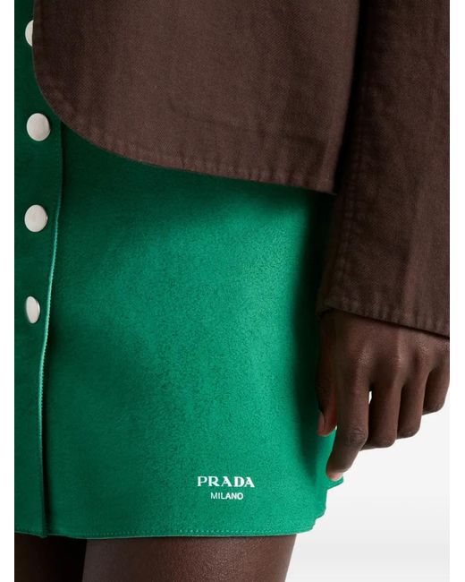 Prada Green Suede Mini Skirt