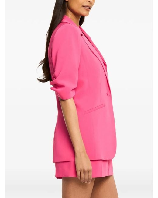 Cinq À Sept Pink Khloe Short-Sleeve Blazer