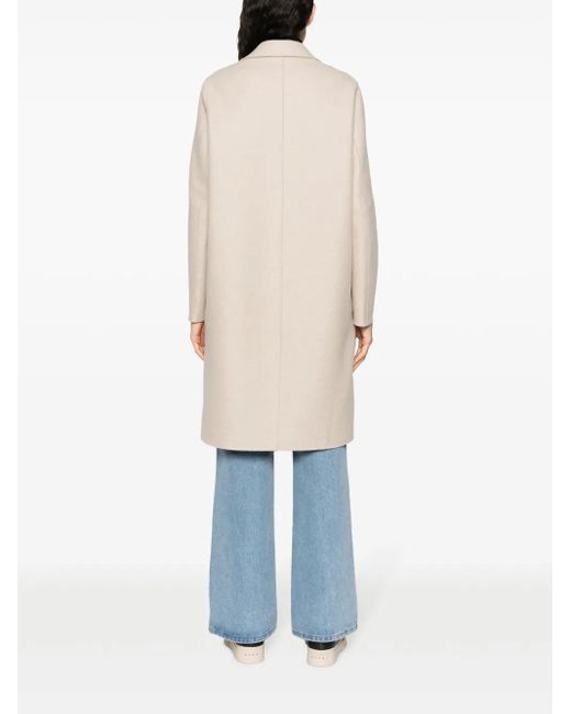 Harris Wharf London Natural Wool Single-Breasted Coat