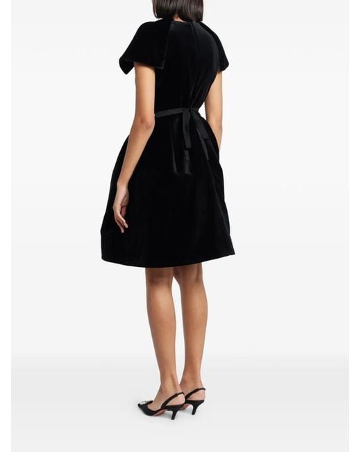 Dice Kayek Black Flounce Embellished Dress
