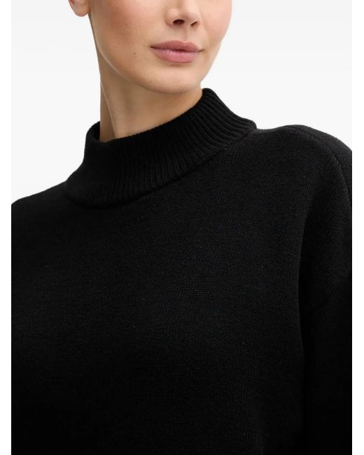 DKNY Geribbelde Trui Met Trechterhals in het Black