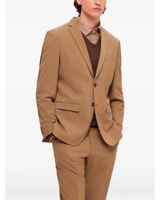 SELECTED Brown Slim-Fit Blazer for men