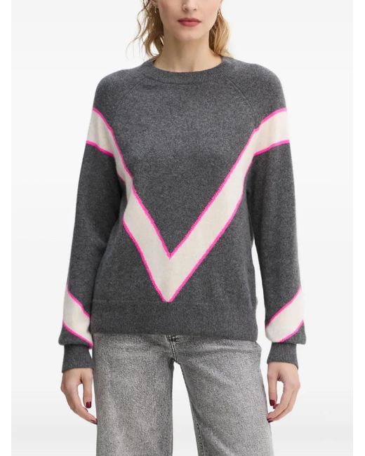 From Future Gray Chevron-Pattern Cashmere Sweater