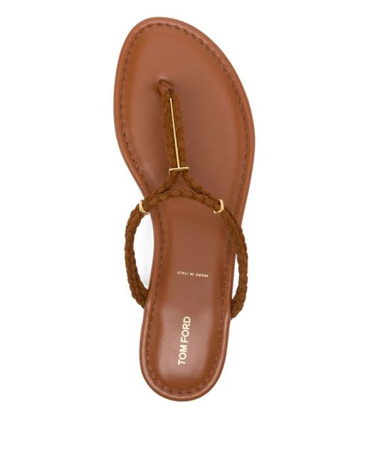 Tom Ford Brown Lily Thong Sandals