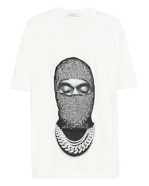 Ih Nom Uh Nit White Crystal-Embellished T-Shirt for men