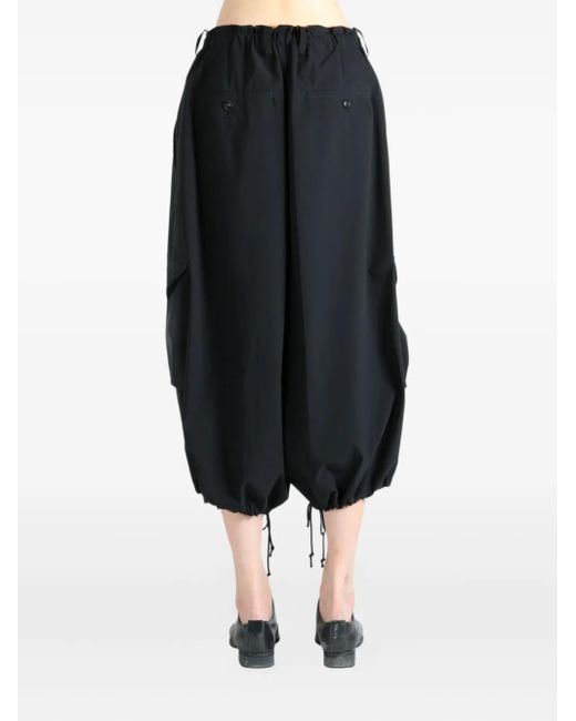 Y's Yohji Yamamoto Drawstring Cropped Trousers Black