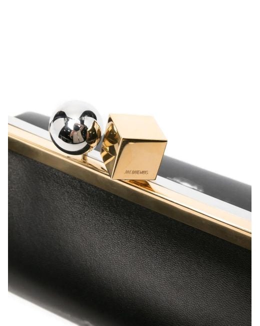 Jacquemus Black 'La Pochette Salon' Shoulder Bag With Kiss-Lock Closure And Removable Shoulder Strap