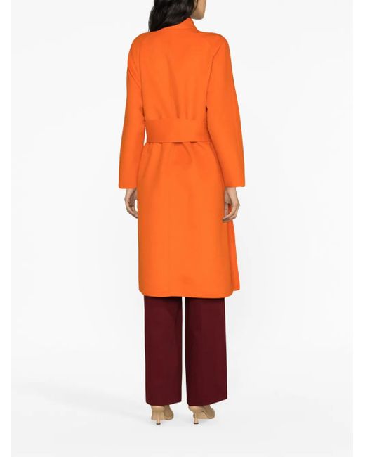 Fabiana Filippi Orange Manteau À Taille Ceinturée