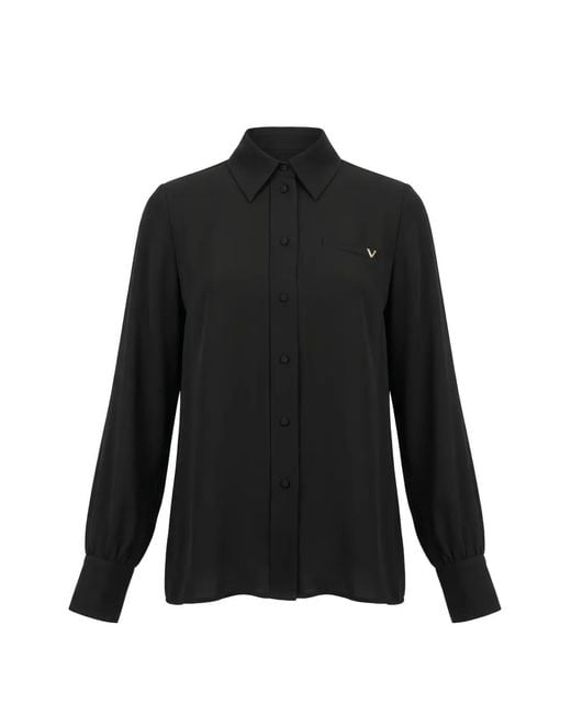 Valentino Garavani Black Vlogo Signature Pocket Shirt for men