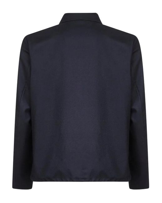 D4.0 Blue Snap-Button Wool Jacket for men