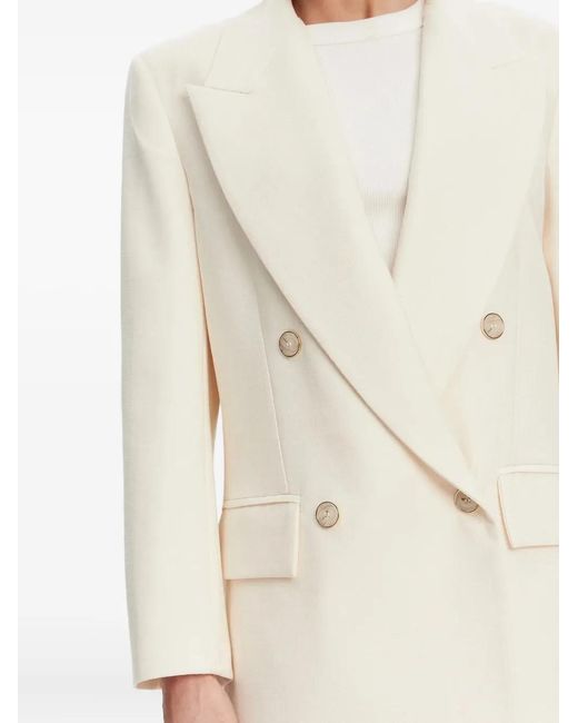 SIMONA CORSELLINI White Double-Breasted Blazer