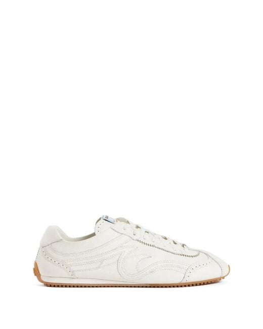 Sandro White Light Wave Leather Sneakers