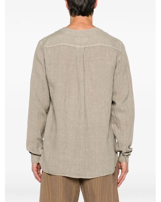 INLINUM Natural Collarless Long-Sleeve Shirt for men