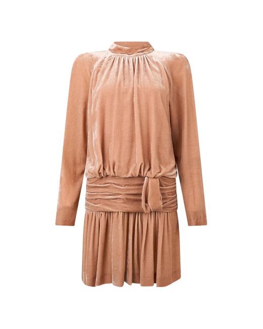 Alberta Ferretti White Pleated Belted Mini Dress