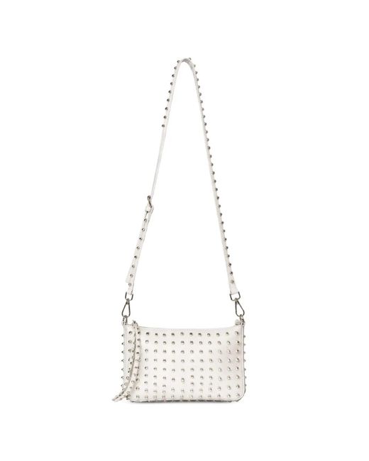 John Richmond White Mini Stud-Embellished Shoulder Bag