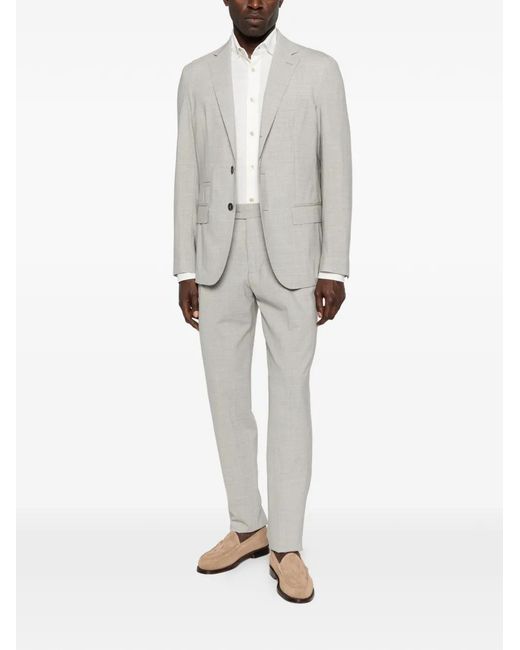 Eleventy White Button Suit for men