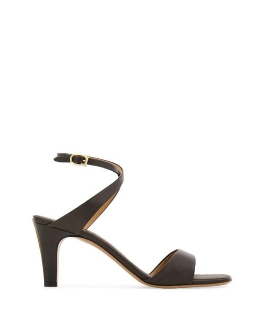 Ferragamo Brown Sandales À Talon Mi-Haut