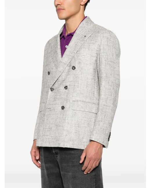 Tagliatore White Double-Breasted Jacket for men