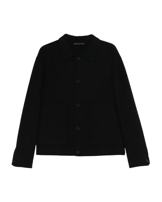 Low Brand Black Button-Up Jacket for men