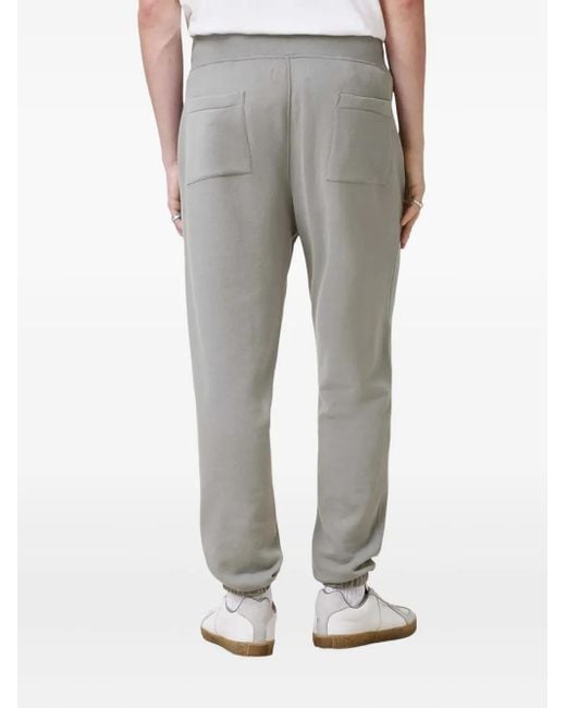 AllSaints Gray Embroidered-Logo Trousers for men