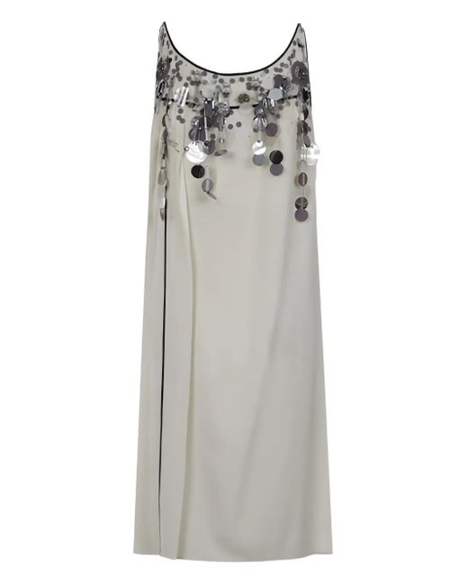 Prada Gray Beaded-Sequin Mini Dress