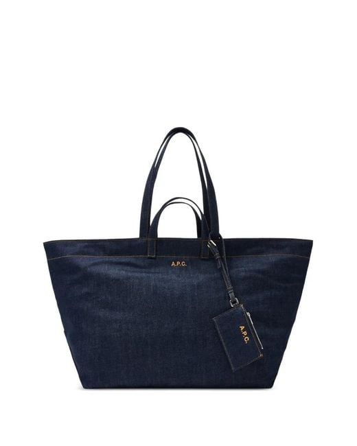 A.P.C. Blue A. P.C. Ofnim Mini Handbag With Zip Closure, Double Handles & Removable Pouch