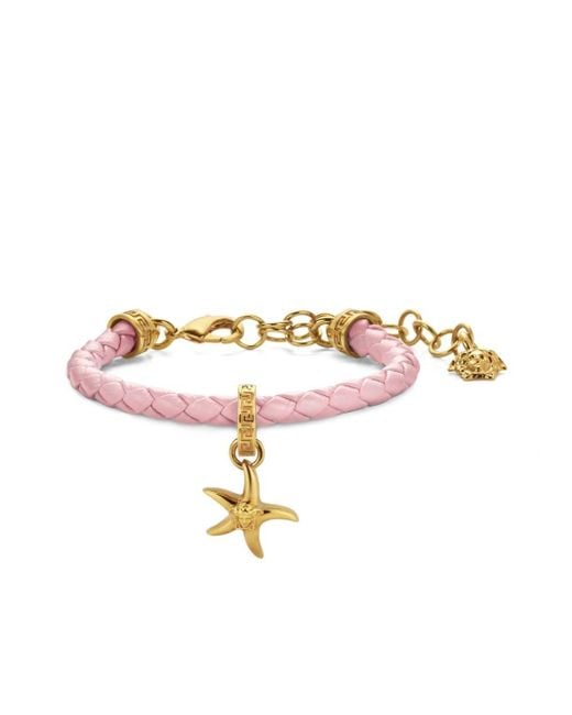 Versace White Starfish-charm Braided Bracelet