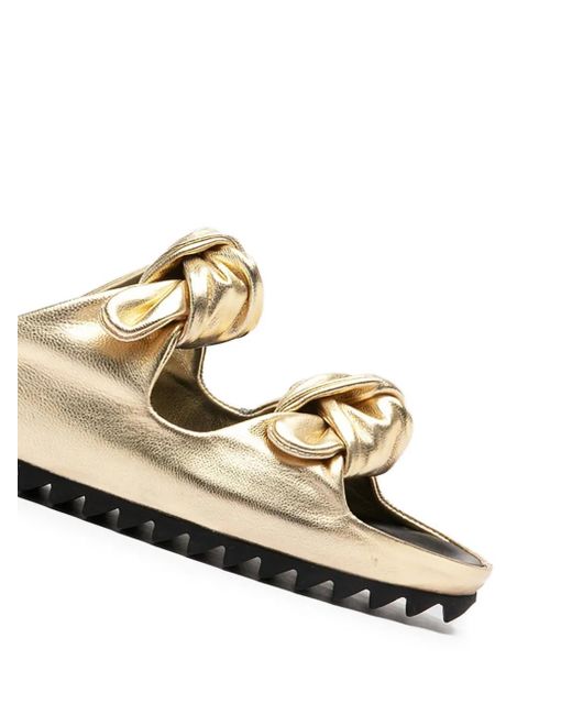 Officine Creative White Pelagie 010 Knotted Leather Sandals