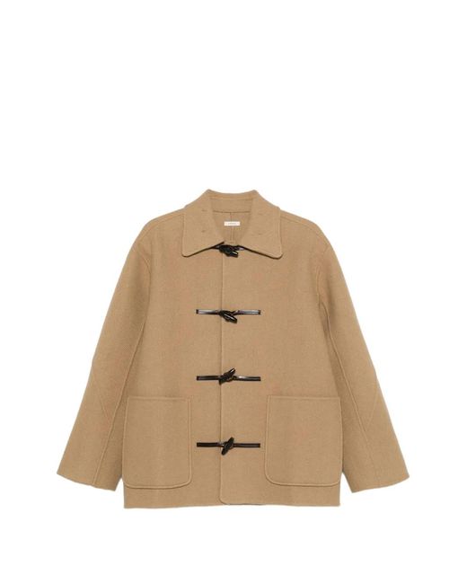 LAMRONS Natural Toggle-Fastening Coat