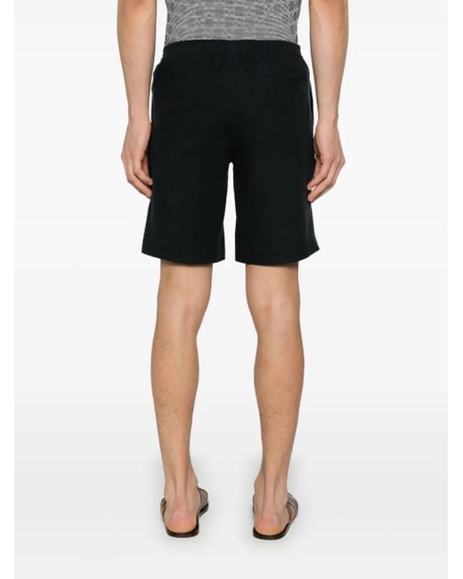 Sandro Black Linen Bermuda Shorts for men