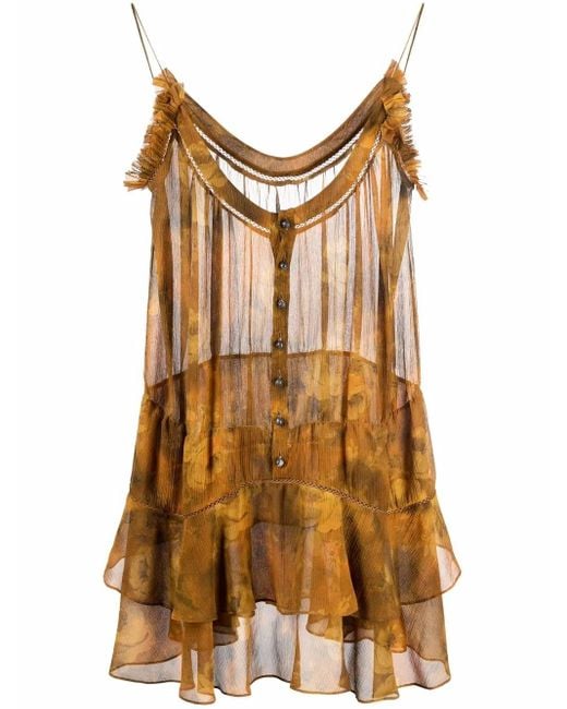 DSquared² ディースクエアード フローラル ミニドレス Orange