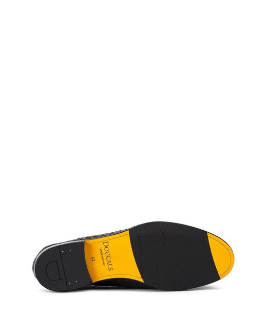 Doucal's Blue Woven Leather Loafers for men
