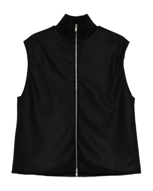 Jil Sander Black High-Neck Zip-Front Vest for men