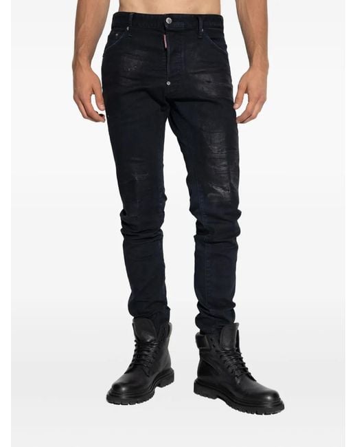 DSquared² Blue Distressed-Effect Jeans for men
