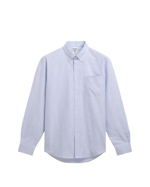 Sebago Blue Striped Button-Down Shirt for men