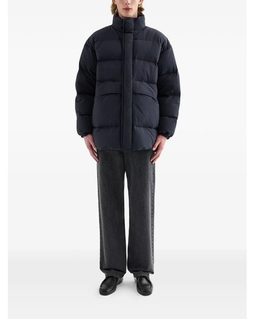 Jil Sander Blue Quilted Down Coat for men