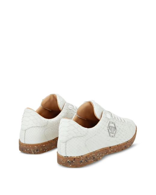 Philipp Plein White Python Leather Sneakers for men