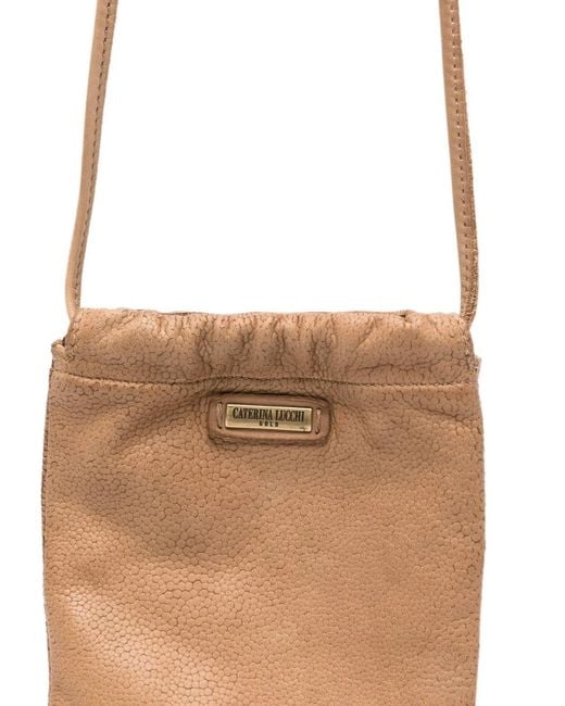 Caterina Lucchi White Eva Garment-Dyed Leather Cross Body Bag