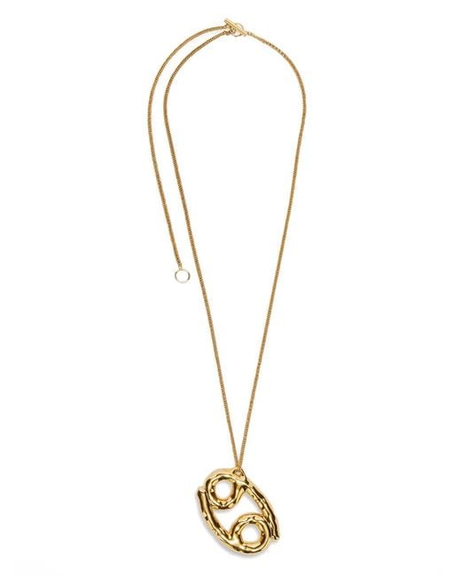 Jil Sander White Zodiac-Sign Pendant Necklace