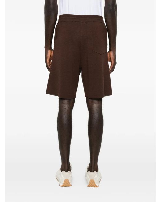 Bompard Brown Elasticated Knit Shorts for men