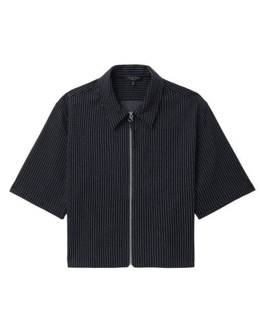 Rag & Bone Blue Junie Striped Zip-up Shirt