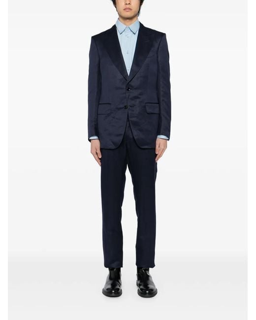 Tom Ford Blue Single-Breasted Suit for men