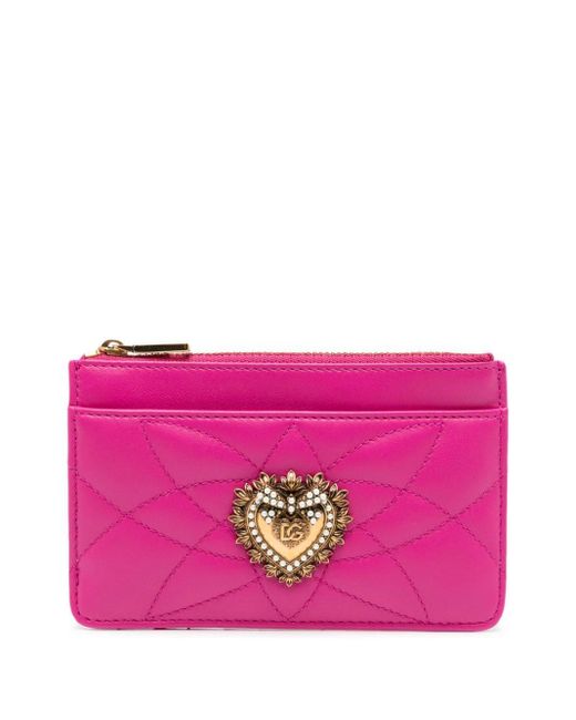 Dolce & Gabbana Pink Devotion Leather Card Holder