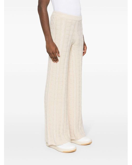 Acne Natural Cable-knit Flared Trousers