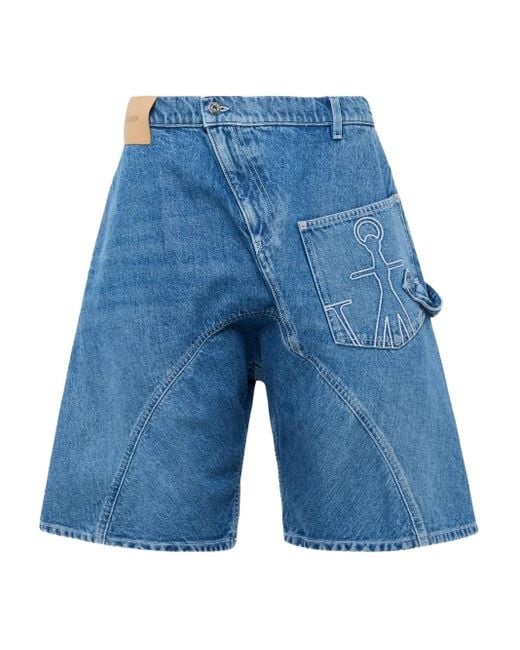 Pantalones vaqueros cortos con detalle de ancla J.W. Anderson de hombre de color Blue