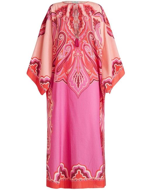 All-over graphic-print beach dress Etro de color Pink