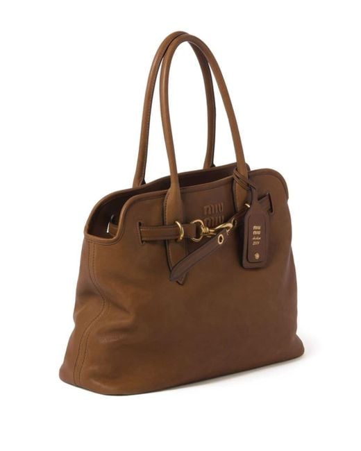 Miu Miu Brown Nappa-leather Tote Bag