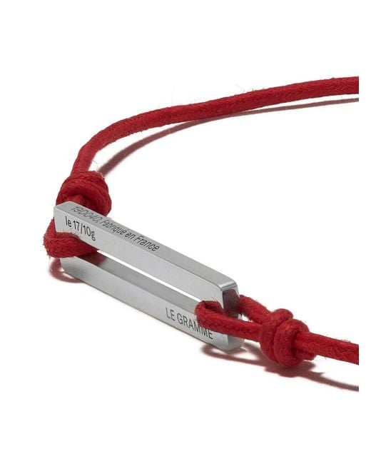 Le Gramme Red 17/10G Cord Bracelet