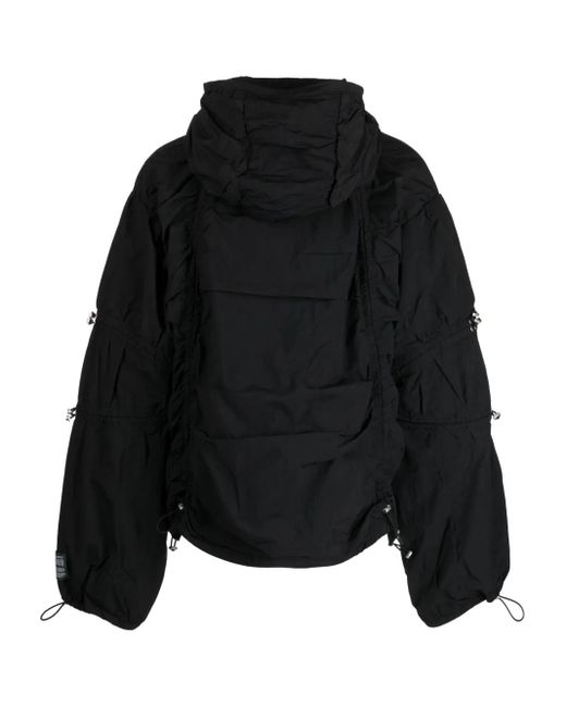 Reese Cooper Black Drawstring Zip-Up Hooded Jacket for men
